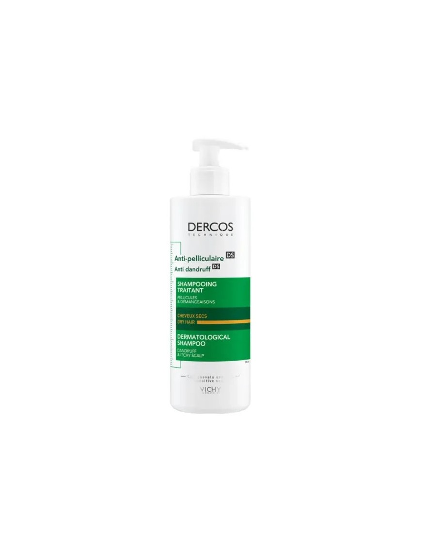 SHAMPOOING ANTI PELLICULAIRE CHEVEUX NORMAUX A SECS VICHY DERCOS 390 ML