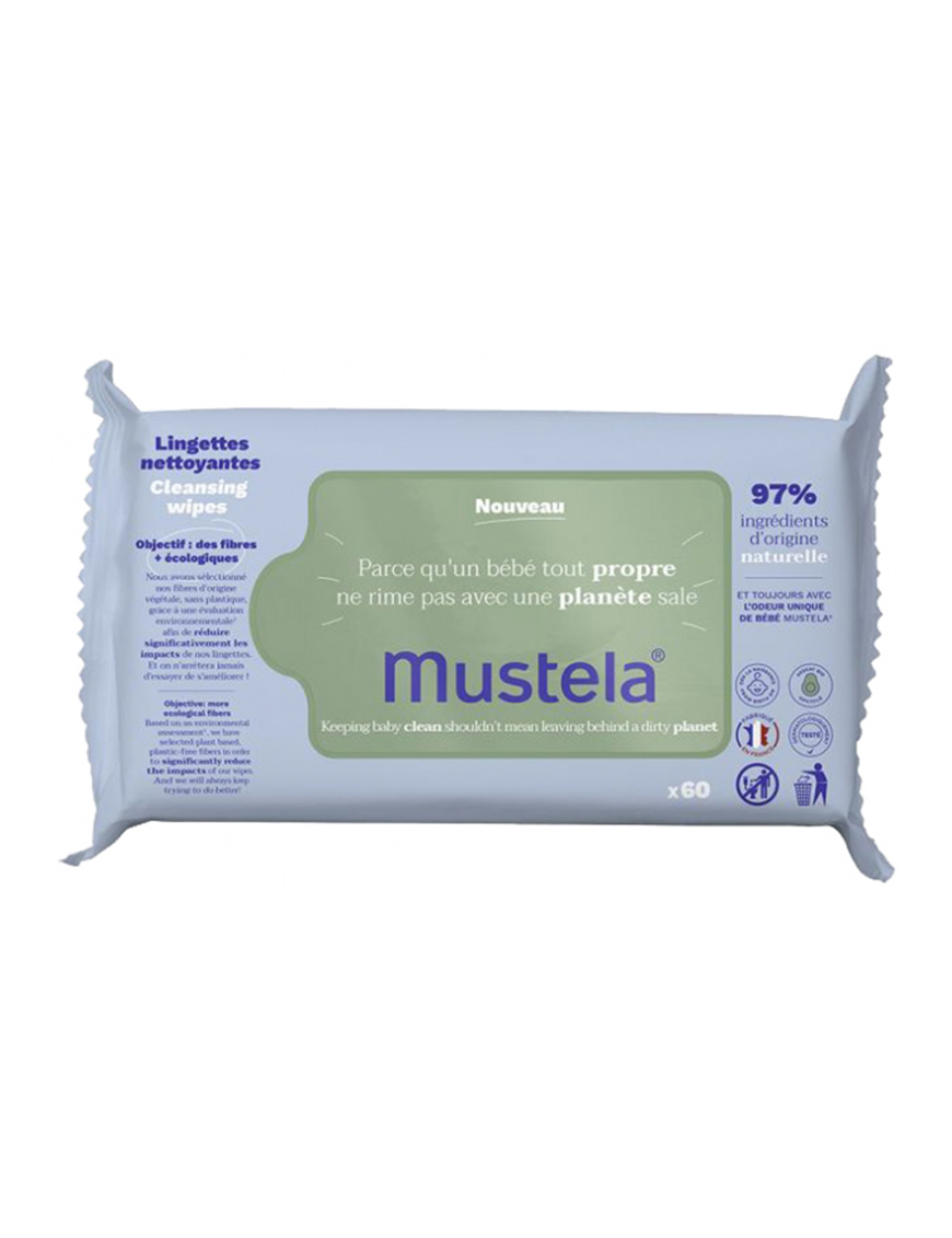 Lingettes Nettoyantes Avocat 60 Mustela | Peau Douce Bébé