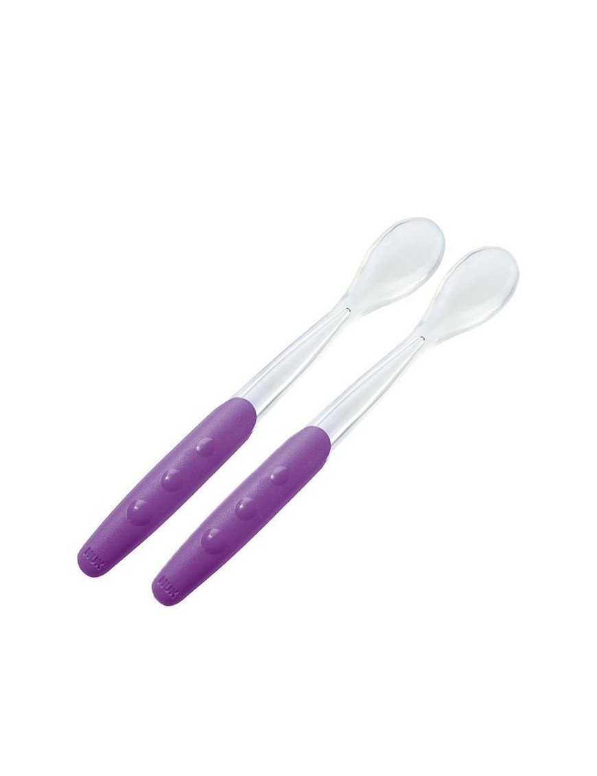 NUK 2 Cuillères en Silicone 4-6 Mois - Pratiques et Douces