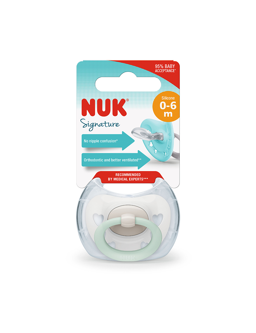 NUK Sucette signature 0-6 Mois pour Bébé - Confort et Respiration