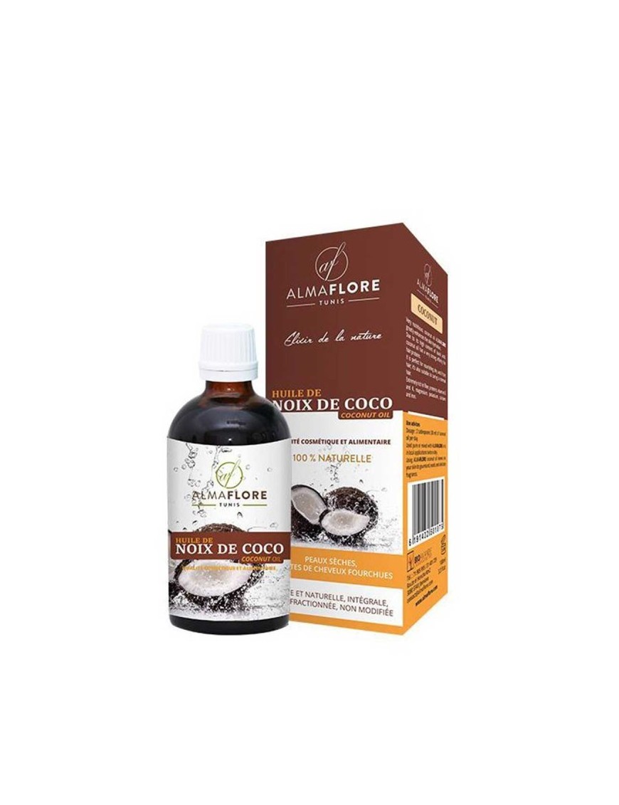 HUILE VEGETALE DE NOIX DE COCO ALMAFLORE 100ML