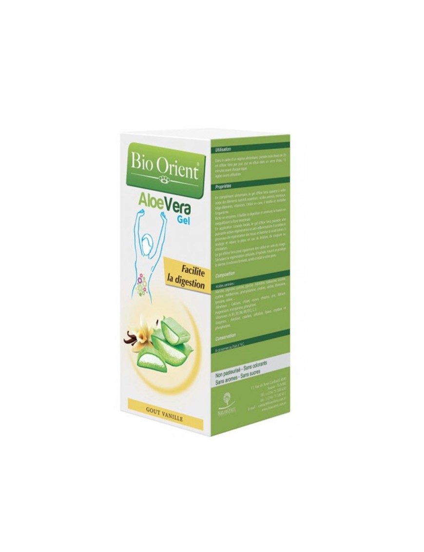 "Gel Aloe Vera Goût Vanille 250ml BIO ORIENT - Hydratant - E-Pahrma"