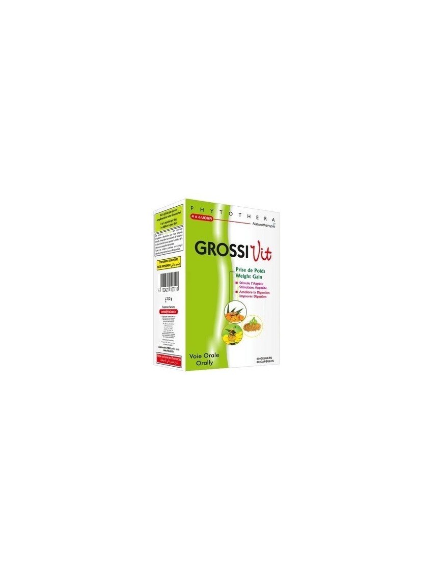 COMPLEMENTS ALIMENTAIRES PRISE DU POIDS PHYTOTHERA GROSSIVIT 60 GELULES