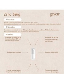 Complément Alimentaire Zinc Cheveux et Ongles Geveu 30 Capsules