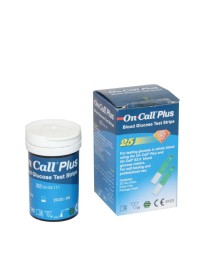 BANDLETTES TEST GLYCEMIE ON CALL PLUS BOITE DE 25 UNITES