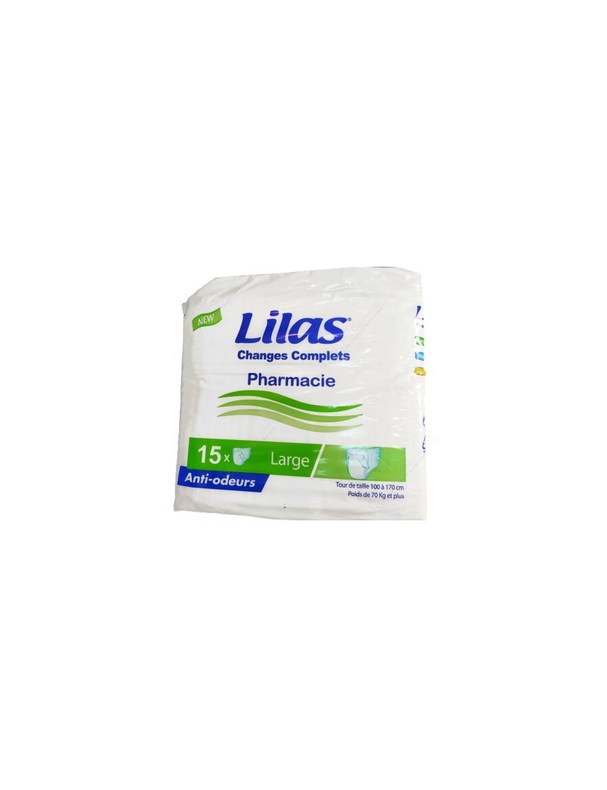 COUCHES ADULTES LILAS CONFORT PROTECT LARGE 15 PIECES