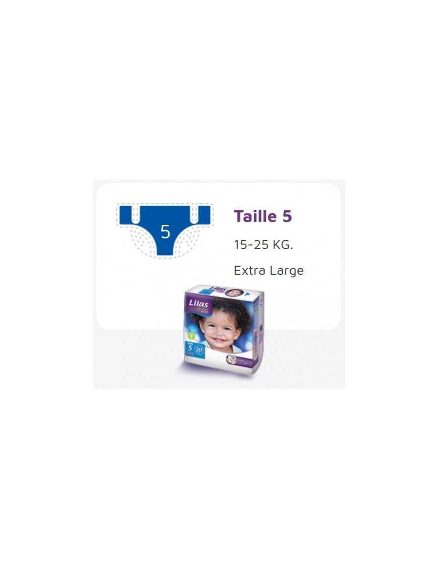 COUCHE BEBE LILAS CONFORT MAX ACTIF 15-25 KG 20 PIECES