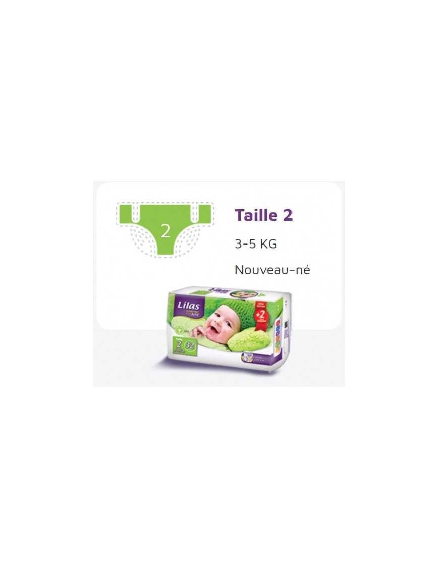 COUCHE BEBE LILAS CONFORT MAX 3-5KG 32 PIECES