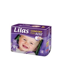 COUCHE BEBE LILAS CONFORT MAX 9-18KG TAILLE 4  24 PIECES