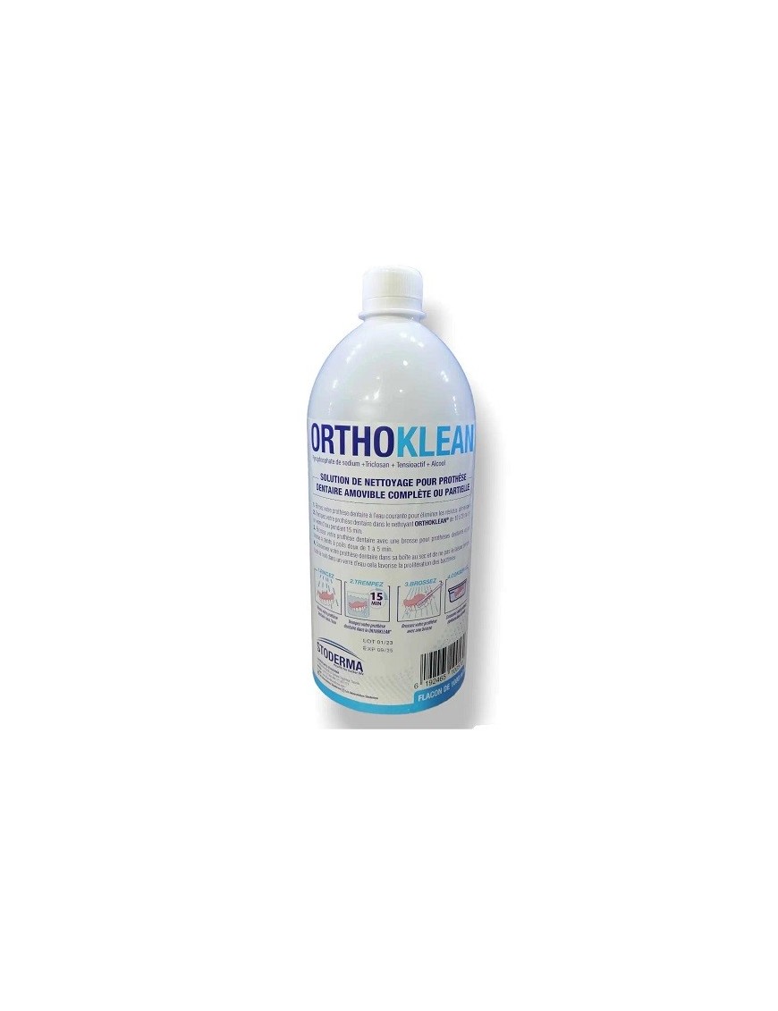SOLUTION DE NETTOYAGE POUR PROTHESE DENTAIRE ORTHOKLEAN 1LITRE