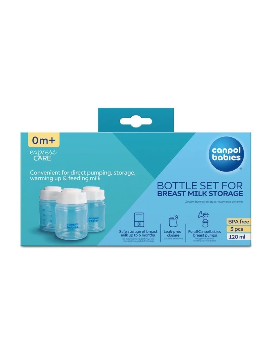 BOUTEILLE DE CONSERVATION LAIT MATERNEL LOT DE 3 CANPOL BABIES  120ML