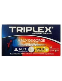 COMPLEMENT ALIMENTAIRE TRIPLEX JOUR NUIT MAUX DE GORGE 16 COMPRIMES