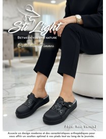 SABOT ORTHOPEDIQUE STI LIGHT POUR FEMME NOIR VERNIS