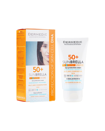ÉCRAN SOLAIRE INVISIBLE PEAUX MIXTES À GRASSES DERMEDIC SUNBRELLA SPF50+ 40ML
