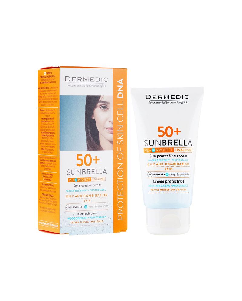 ÉCRAN SOLAIRE INVISIBLE PEAUX MIXTES À GRASSES DERMEDIC SUNBRELLA SPF50+ 40ML
