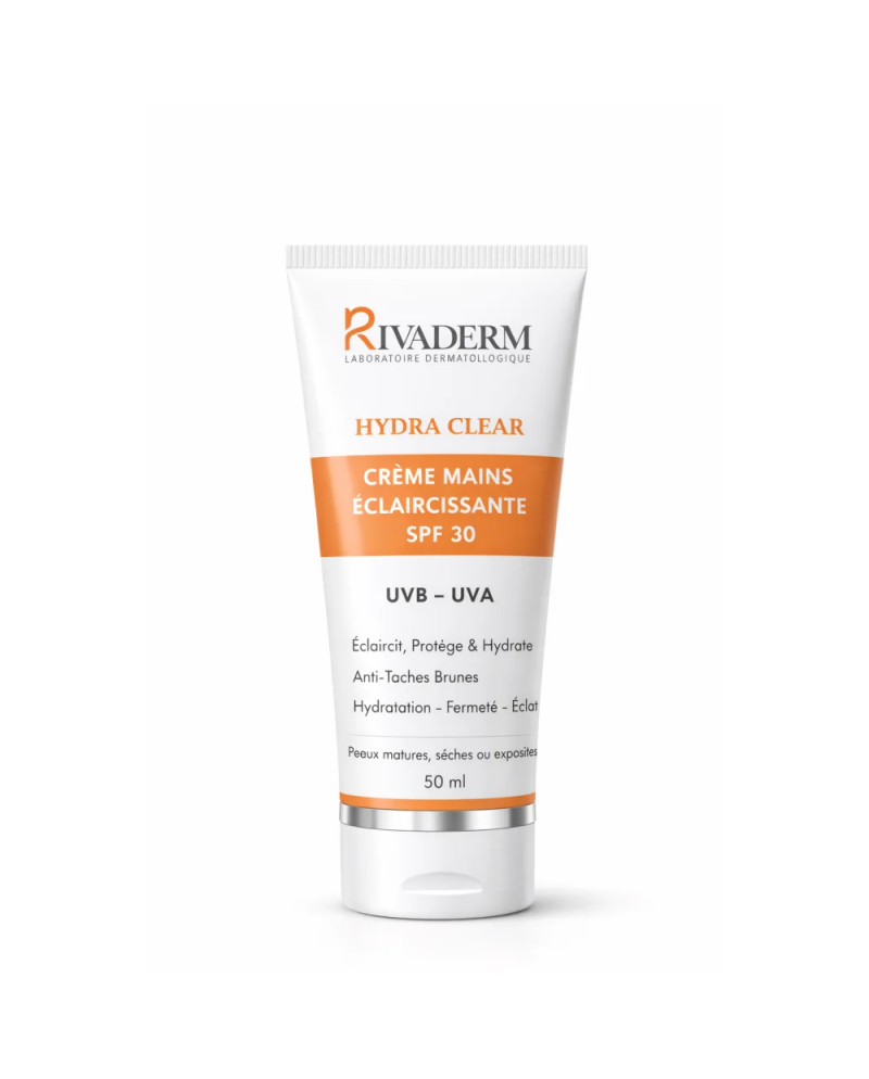 CREME MAINS ECLAIRCISSANTE RIVADERM HYDRA CLEAR SPF30 50ML