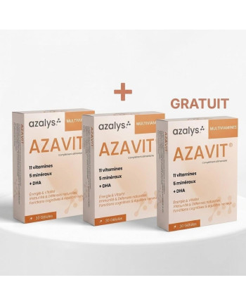 COMPLEMENT ALIMENTAIRE AZALYS AZAVIT MULTIVITAMINES OFFRE SPECIALE 2+1 GRATUIT
