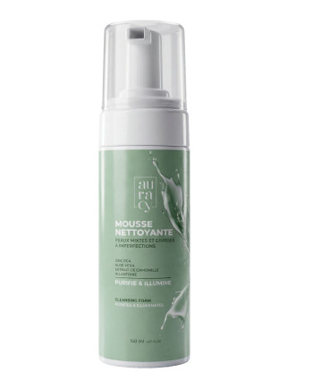 MOUSSE NETTOYANTE AURACY PEAUX MIXTES A GRASSES 150ML