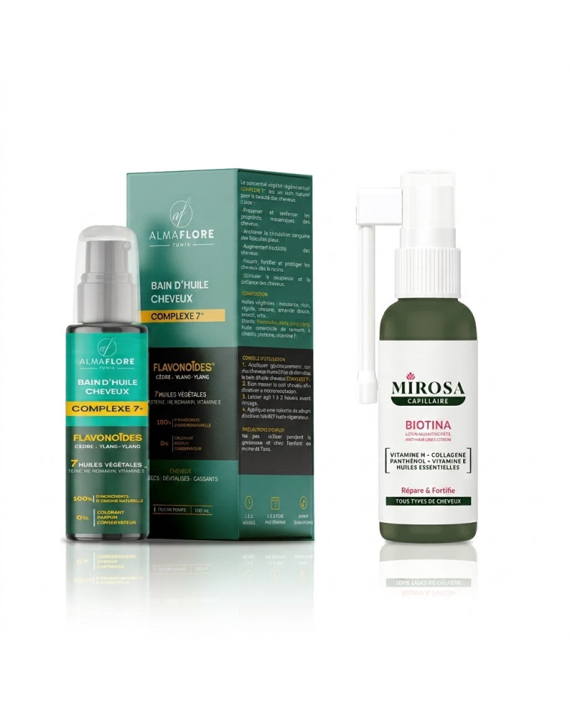 PACK BAIN D'HUILE ALMAFLORE 100ML+ SERUM ANTI CHUTE MIROSA 50ML