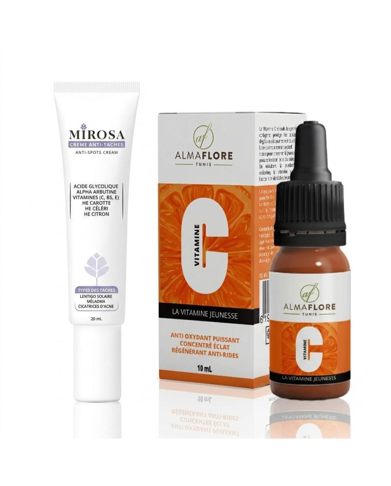 SERUM VITAMINE C ALMAFLORE 10ML+ CREME ANTI TACHE MIROSA 20ML