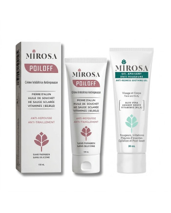 CREME ANTI-REPOUSSE MIROSA POILOFF 100ML+ GEL APAISANT MIROSA 100ML
