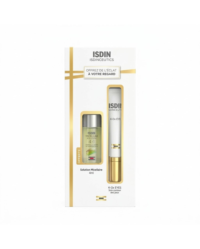 COFFRET ISDIN KOX EYES CREME ANTI CERNES AVEC UNE MINI DOSE SOLUTION MICELLAIRE